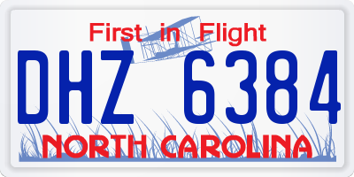 NC license plate DHZ6384