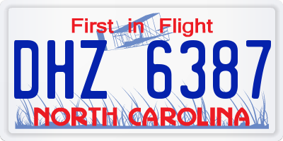 NC license plate DHZ6387