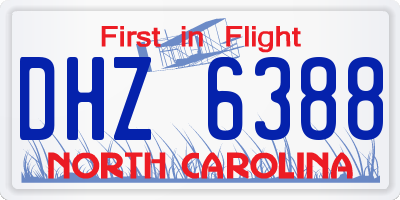 NC license plate DHZ6388
