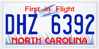 NC license plate DHZ6392
