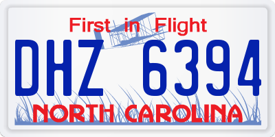 NC license plate DHZ6394
