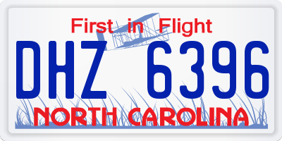 NC license plate DHZ6396