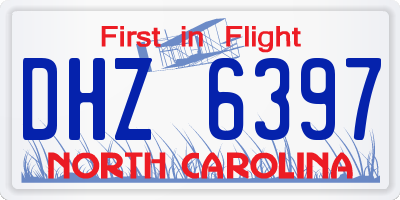 NC license plate DHZ6397
