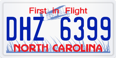 NC license plate DHZ6399