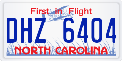 NC license plate DHZ6404