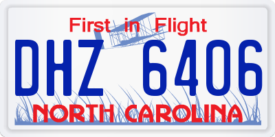 NC license plate DHZ6406