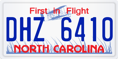 NC license plate DHZ6410