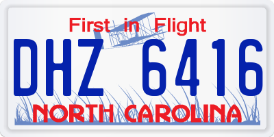 NC license plate DHZ6416