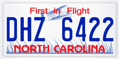 NC license plate DHZ6422