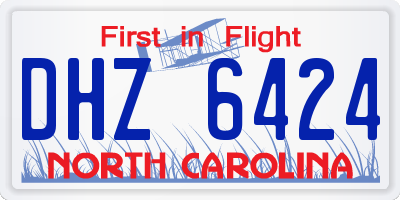 NC license plate DHZ6424