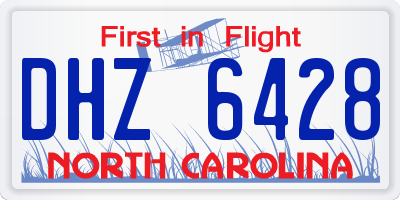 NC license plate DHZ6428