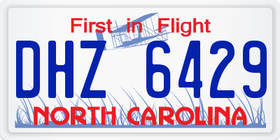 NC license plate DHZ6429