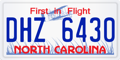 NC license plate DHZ6430