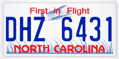 NC license plate DHZ6431