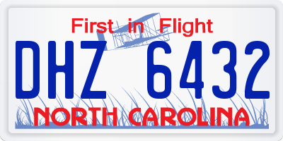 NC license plate DHZ6432