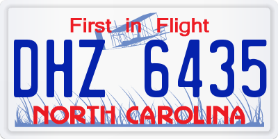 NC license plate DHZ6435