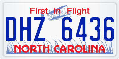 NC license plate DHZ6436