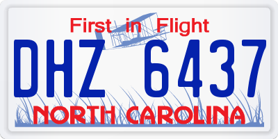 NC license plate DHZ6437