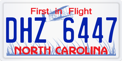 NC license plate DHZ6447