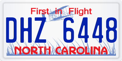 NC license plate DHZ6448