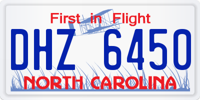 NC license plate DHZ6450