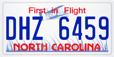 NC license plate DHZ6459