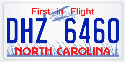 NC license plate DHZ6460