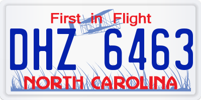 NC license plate DHZ6463