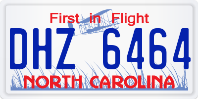 NC license plate DHZ6464