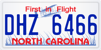 NC license plate DHZ6466