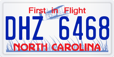 NC license plate DHZ6468