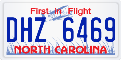 NC license plate DHZ6469