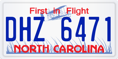 NC license plate DHZ6471