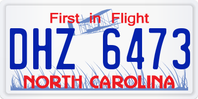 NC license plate DHZ6473