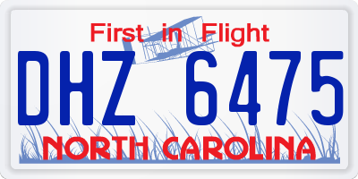 NC license plate DHZ6475