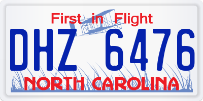NC license plate DHZ6476