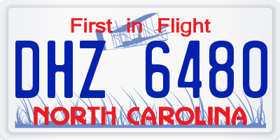NC license plate DHZ6480