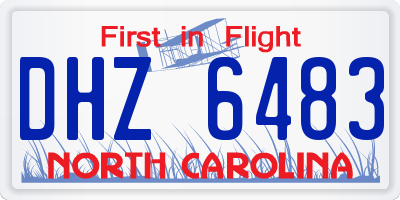 NC license plate DHZ6483