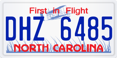 NC license plate DHZ6485