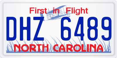 NC license plate DHZ6489