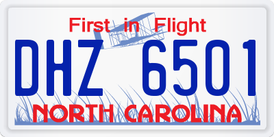 NC license plate DHZ6501