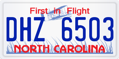 NC license plate DHZ6503