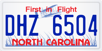 NC license plate DHZ6504