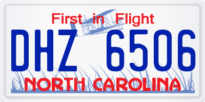 NC license plate DHZ6506