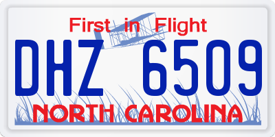 NC license plate DHZ6509