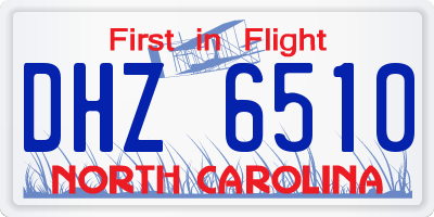 NC license plate DHZ6510