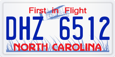 NC license plate DHZ6512