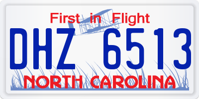 NC license plate DHZ6513