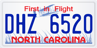 NC license plate DHZ6520