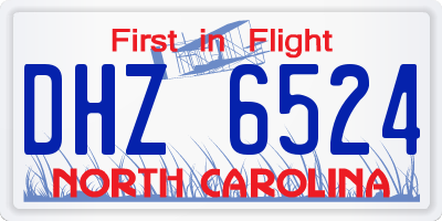 NC license plate DHZ6524